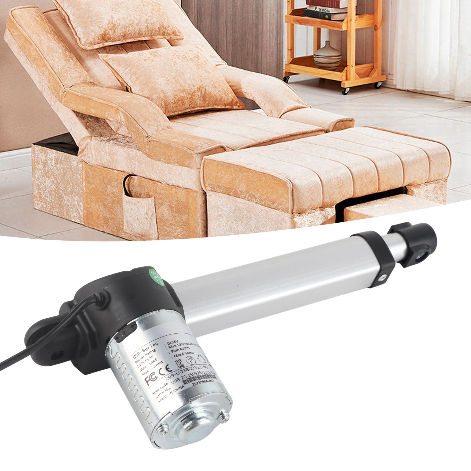 Actuador Lineal Eléctrico De 24V Para Sillón Reclinable - Varilla De Empuje De 4 Pulgadas, Kit De Reemplazo