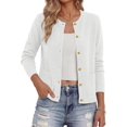thumbnail image 6 of BTFBM Cardigan Sweaters for Wome Fall Clothes Long Sleeve Button Down Open Front Soft Knit Lightweight Sweater, 6 of 7
