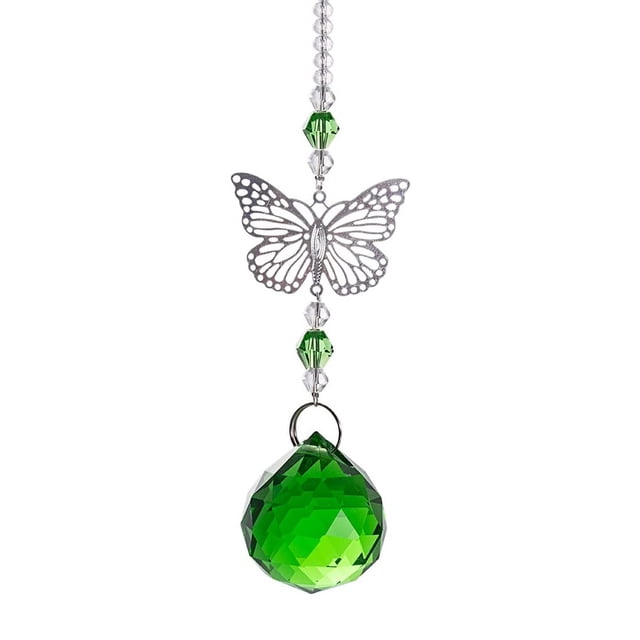 Lámpara de araña atrapasol con forma de bola de cristal, prismas colgantes, prismas de mariposa para ventanas, plantas, bodas