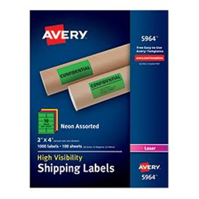 AveryDennison Ave5964 2 X 4 In. HighVisibility Shipping Label