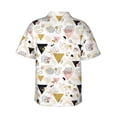 thumbnail image 4 of Xecao Geometric Triangle print Hawaiian shirt - a stylish short-sleeve button-down for men, perfect for casual beach and tropical outings., 4 of 9