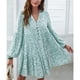 thumbnail image 1 of Vestido floral con escote en V, vestido floral de verano para mujer, vestido corto con botones en la parte delantera, vestido floral suelto, confiabilidad excepcional, 1 of 6