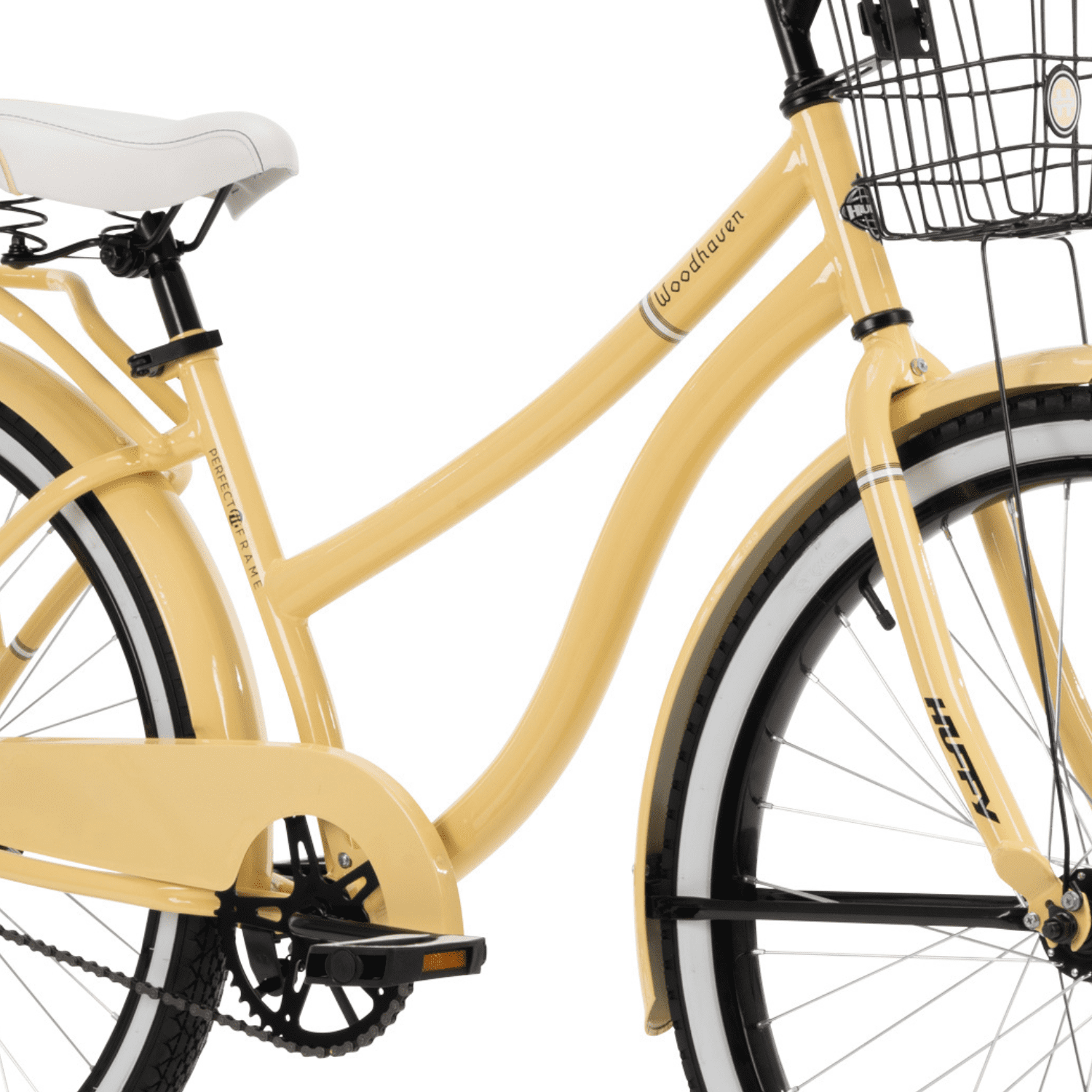 Huffy 26" Woodhaven Cruiser Bike, Fits Riders 60"+, Cream Yellow, Adult, Women's