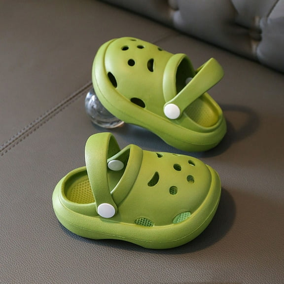 Boys Slippers For Kids Soft Sole Lightweight Slides For Daily Toddler Children Casual Boys Slippers Green 14CM