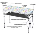 thumbnail image 4 of Mesa de camping plegable Yriuat, 91 x 41 cm, altura ajustable, diseño floral, 4 of 6