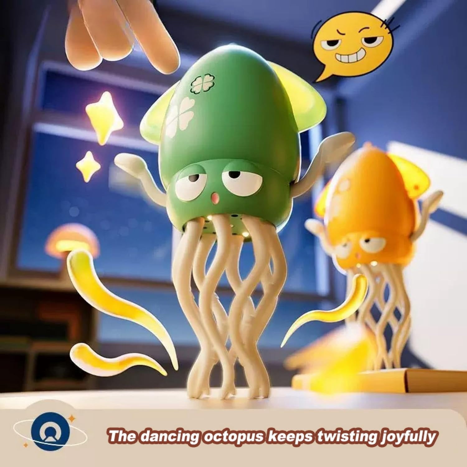 Baby Toys 6-12 Months, Magic Dancing Octopus Toddler Toys with Dynamic Music & Light Effects, Infant Toys for 1 2 3 Year Old Girl Boy Gifts, Orange