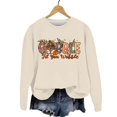 thumbnail image 5 of WEAIXIMIUNG Chandail en Molleton Blanc pour Femmes Mignon Dinde Imprimé Action de Grâce Col Rond Chandail en Molleton Ajusté Chandail Décontracté Manches Longues Chemises d'Entraînement Amples Blouse Décontractée Manches Longues, 5 of 5