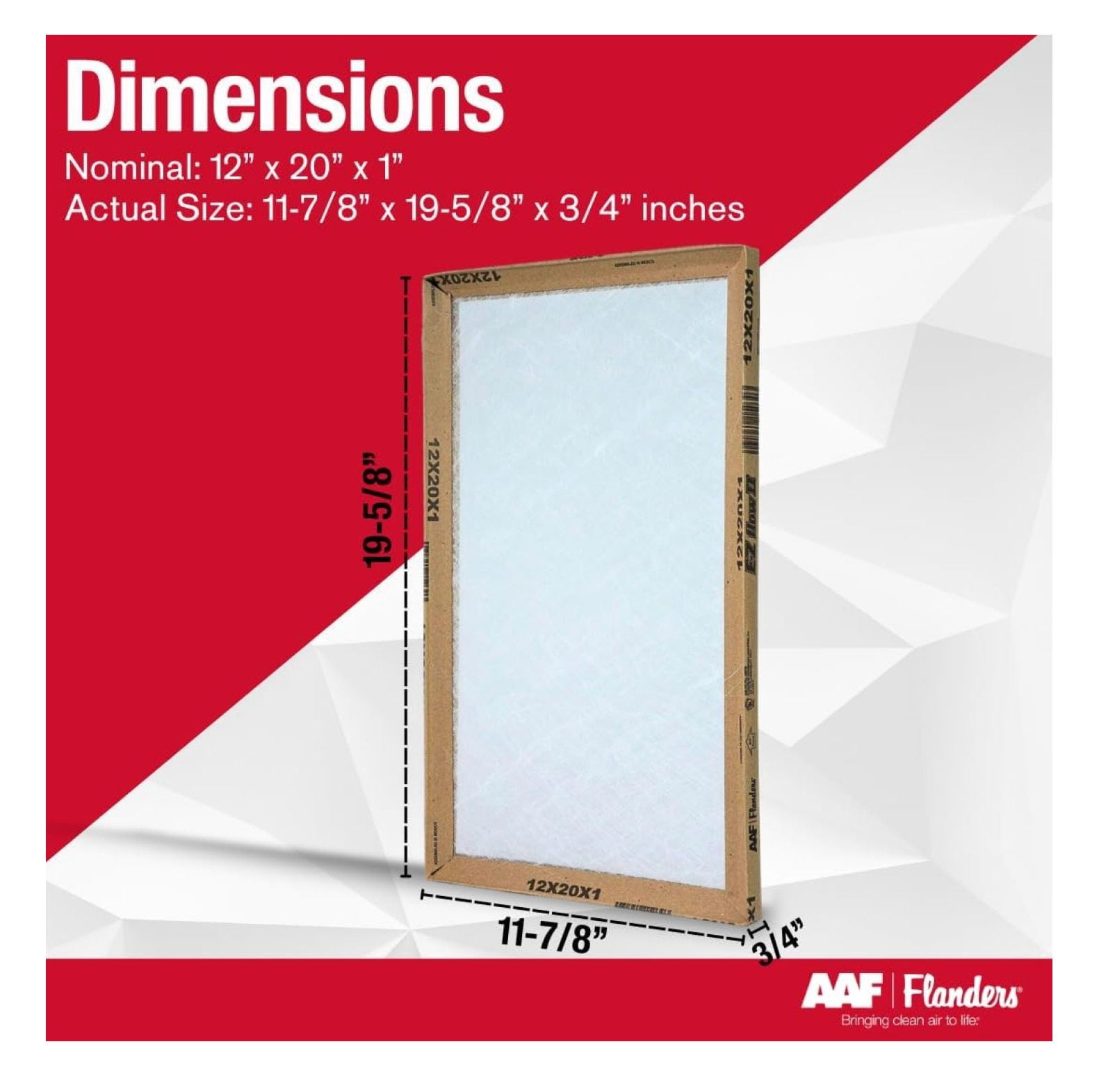 EZ-Flow II 12x20x1 Air Filters, MERV 1, Furnace, HVAC, & Filter - High-Airflow, Energy-Efficient, Fiberglass Media 10055.011220, (2-Pack)