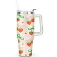 thumbnail image 2 of Strawberry Bow 40 Oz Tumbler with Handle Lid and Straw, Stainless Steel Double Walled Vacuum Insulated Cup, Cute Anniversary Wedding Birthday Gifts Tumbler for Women Men Friends Outdoor Indoor, 2 of 7