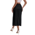 thumbnail image 3 of INSPIRE CHIC Mother's Day Women's Slips Satin Lace Trim Flared Hem Half Slip Lightweight Solid Maxi Petticoat XXL Black, 3 of 5