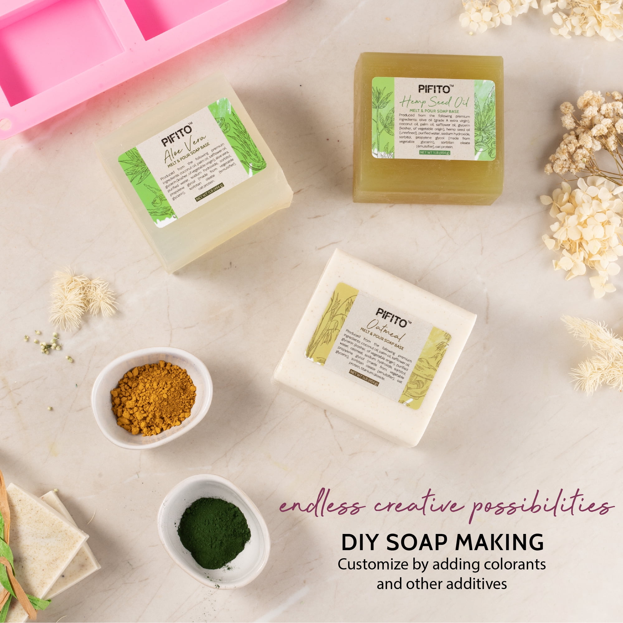 Pifito Premium Melt and Pour Soap Base Sampler Soap Making Supplies