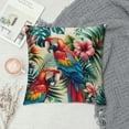 thumbnail image 2 of COMIO Parrot Throw Pillow Covers Cute Bird Tropical Exotic Summer Palm Leaves Hibiscus Hawaii Decorative Square Cushion Case for Men Women Home Decor, 2 of 5