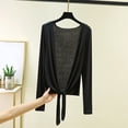thumbnail image 2 of Brqkzdu Women's Tie Front Cardigan Fall Long Sleeve Lightweight Cardigan Casual Loose Soft Comfy Thin Cardigans, 2 of 6