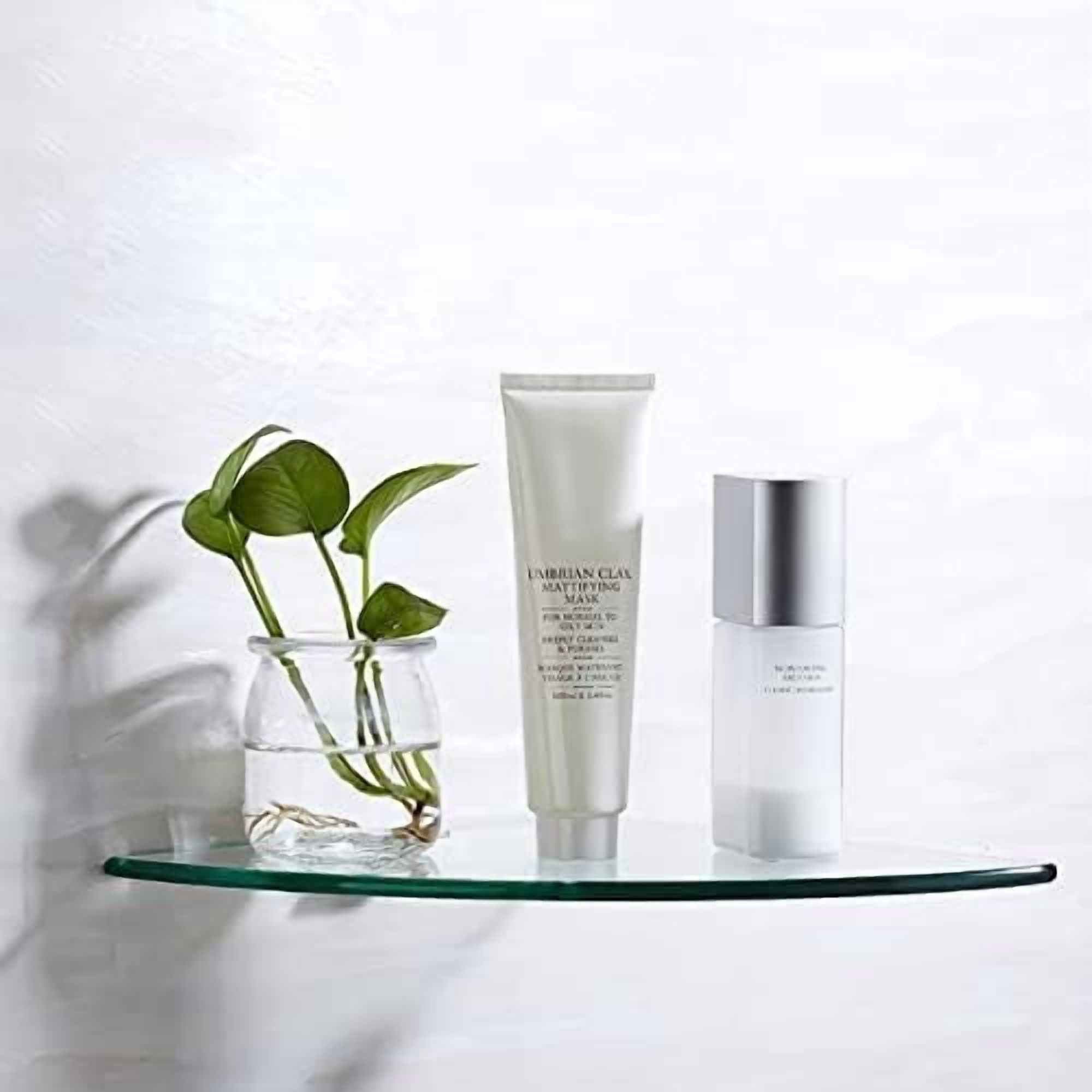 3 Pack Glass Bathroom Shower Shelves, Extra Thick Wall Mounted Shelves, Clear Floating Corner Shelves for Kitchen, Bathroom, Living Room, Office