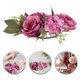 thumbnail image 3 of Corona de flores artificiales de imitación de rosas para decoración de fiestas, hogar y bodas., 3 of 4