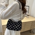 thumbnail image 4 of Willtoo Quilted Denim Shoulder Bag for Women Star Pattern Clutch Hobo Bag Small Tote Handbag with Zipper Closure, 4 of 5
