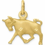 10K Yellow Gold Taurus Zodiac Charm (15 X 14) Made In United States -Jewelry By Sweet Pea