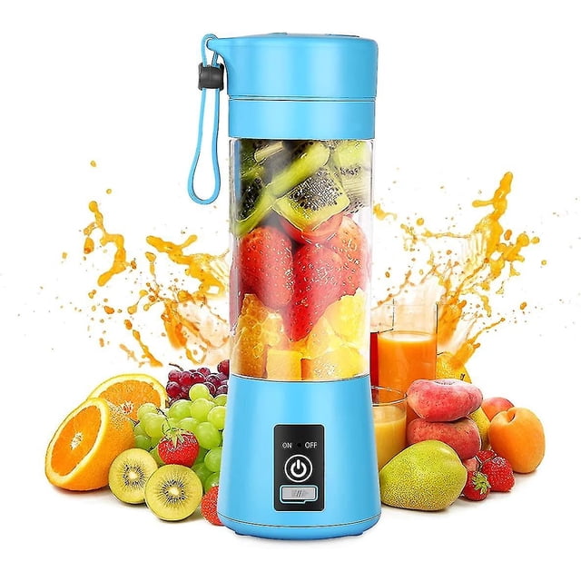 Licuadora portátil para batidos, recargable por USB, 380 ml, para viajes, deportes, cocina, taza exprimidora de frutas y verduras