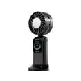 thumbnail image 2 of Ventilador de mano pequeño con ruido de pantalla LED bajo 35dB Cargo USB práctico 100 Ventilador personal de velocidad ajustable para el estado físico negro, 2 of 8