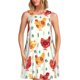thumbnail image 1 of Balery Flower Chicken Vestidos de verano para mujer con estampado: vestido holgado sin mangas, vestido playero informal y cómodo para días calurosos., 1 of 7