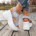 thumbnail image 5 of Rokment Platform Athletic Mesh Walking Nursing Sandals for Women 2026 Comfortable Stretchy Hollow out Open Toe Chunky Wedge High Heels Casual Orthotic Slip on Summer Shoes Grey Size 6.5, 5 of 7