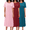 Wine Red,Pink,Blue Green, variant on Oudiya 3 Pack Long Nightgowns for Women Short Sleeve Full Length Nightshirt Soft Plus Size Sleepwear Casual Loungwear, S-5XL