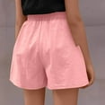 thumbnail image 5 of Jinhomg Kids Girls Casual Shorts Baggy Drawstring Waist Wide Leg Shorts Lightweight Solid Summer Short Pants with Pockets Comfy Daily Wear Pink 13 Years, 5 of 9