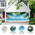 thumbnail image 2 of Beach Ocean Waves Garage Door Cover Banner 6 x 13 FT, Summer Tropical Palm Tree Leaves Garage Door Curtains Backdrop with Grommets for Indoor Outdoor Wall Party Porch Yard Decorations Background, 2 of 9