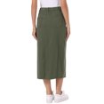 thumbnail image 3 of INSPIRE CHIC Denim Skirt for Women Elastic Waist Split Back Pockets Maxi Length Long Jean Skirts XL Army Blue, 3 of 6