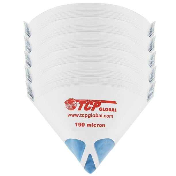 250 Pack of Paint Strainers with Fine 190 Micron Filter Tips "PURE BLUE