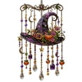 thumbnail image 3 of SeekLGT Halloween Wind Chimes, Gothic Stained Acrylic Suncatcher Hanging Crystal Ornament with Pumpkin Beads for Home Window Patio Party Decor, 1 Pc, 3 of 10