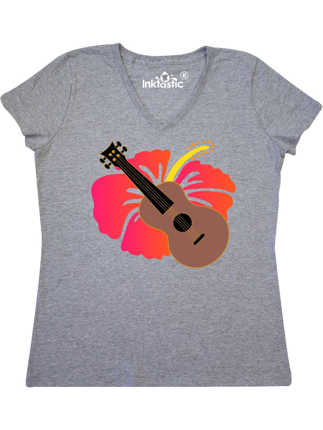 INKtastic Ukulele Hawaiian Music Gift Women's VNeck TShirt