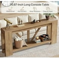 thumbnail image 4 of Extra Long Farmhouse Wood Console Table with Storage, 70.9"" Sofa Table Behind Couch, Narrow Entryway Table for Living Room, Foyer, Entrance,(Light Brown), 4 of 7