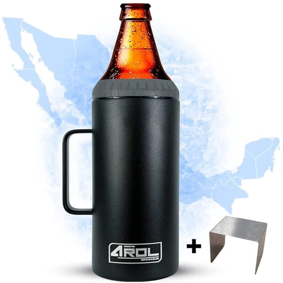 Porta Caguamón AROL Black Acero Inoxidable 1.2L