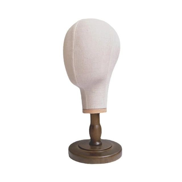 Cabeza de maniquí de lona para exhibición de cabello, sombreros y postizos, modelo de cabeza de maniquí resistente base marrón