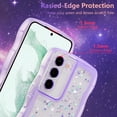 thumbnail image 2 of for Samsung Galaxy S22 Plus 5G Case 6.6",Cute Curly Wave Case with Star Glitter,Clear Shiny Bling Soft TPU Shockproof Phone Protecive Case for Women Girls-Purple, 2 of 18