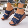 thumbnail image 3 of Xucatan Women's Adjustable Strap Wedge Sandals, Open Toe Platform Mules, Cushioned Comfortable Slip On Slippers for Summer Beach Daily Gift, 3 of 8