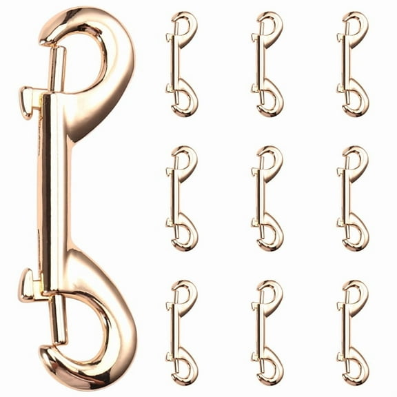 10pcs 65mm Scuba Diving Double End Bolt Snap Hook Clips Zinc Alloy Quick Draw Link Carabiner B-Shape Spring Hook,10 * Scuba Diving Double End Bolt Snap Hook Clips,Light Golden