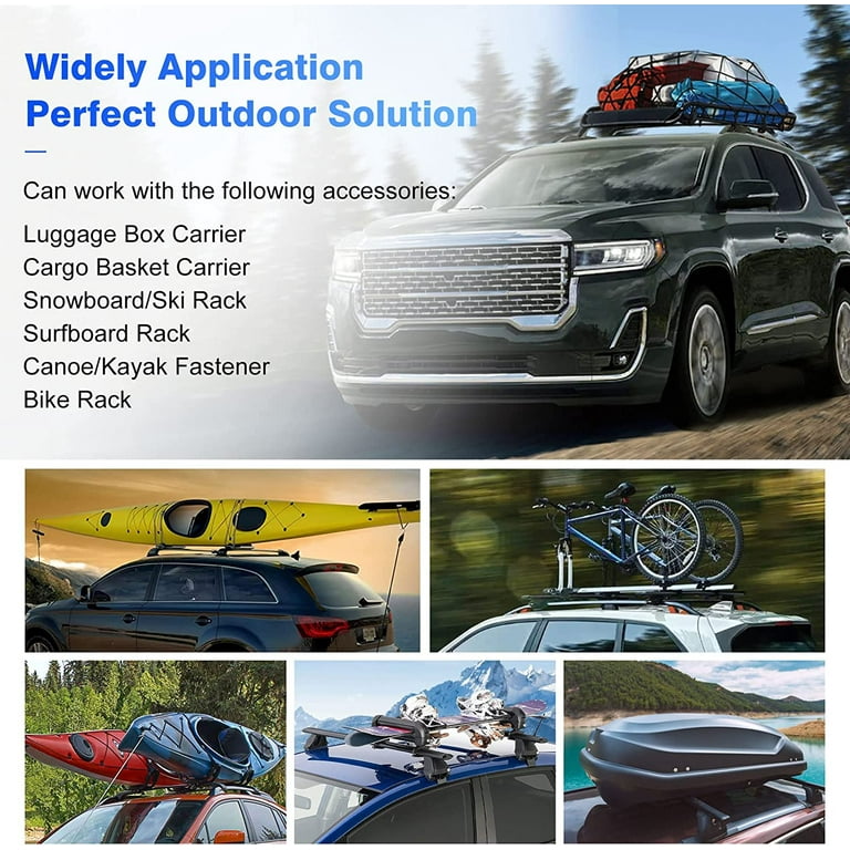 Kojem Aluminum Roof Rack Cross Bars for 2017 2023 GMC Acadia Luggage Cargo Carrier for Kayak Bike Snowboard Walmart