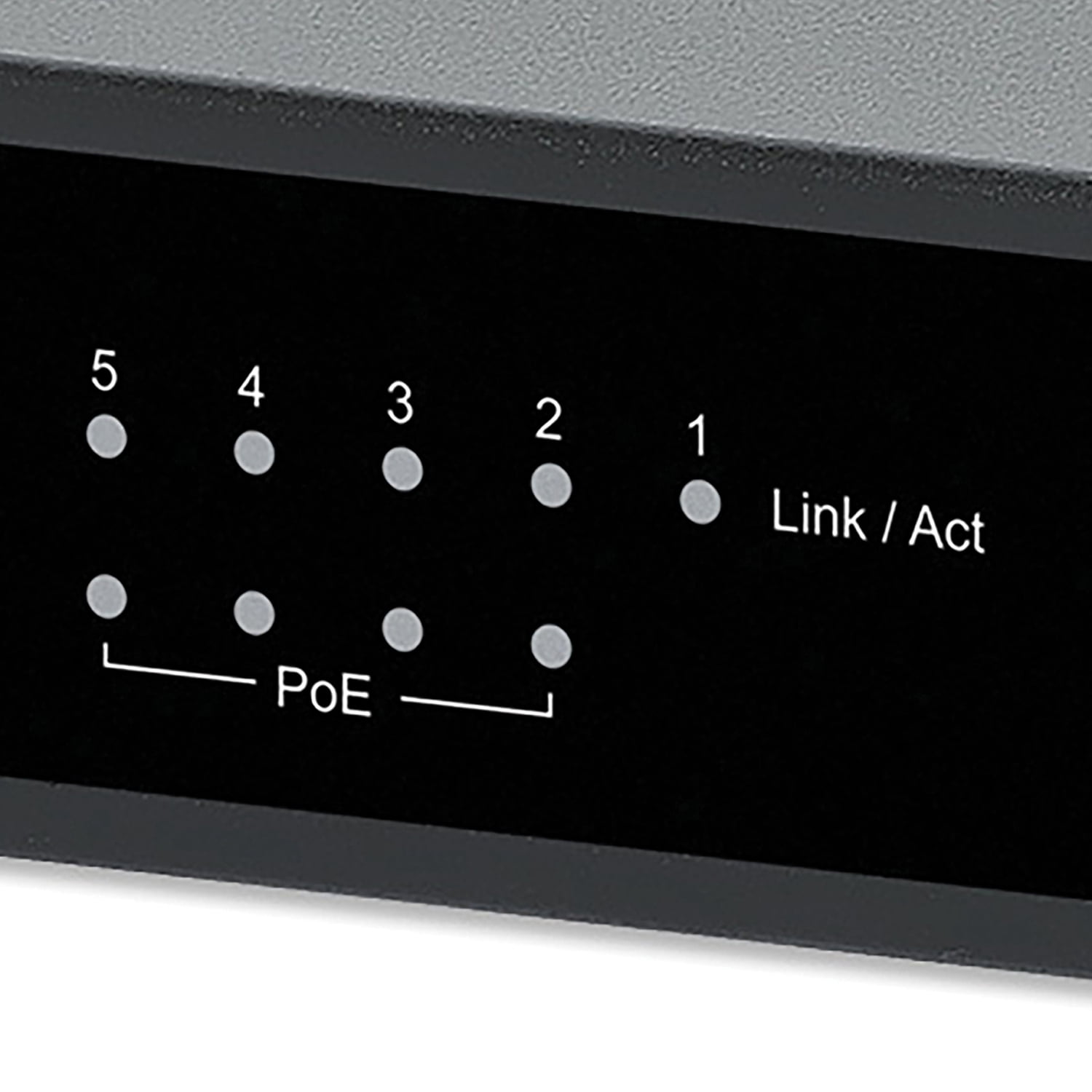 Intellinet PoE-Powered 5-Port Gigabit Switch with PoE-Passthrough | 60W, Rear-facing Ports, Fanless, Desktop Format, Wall-mount Option | NDAA-compliant
