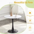 thumbnail image 2 of Miniyam 31.5" Round Kitchen Dining Table for 2–4 People, Small Space Pedestal Tulip Table with Engineered Wood Top, White&Black, 2 of 7