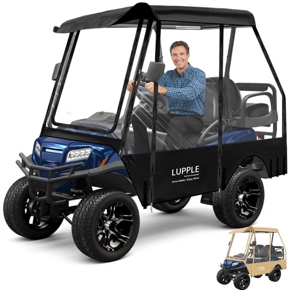LUPPLE 4 Passenger Golf Cart Enclosure for EZGO TXT RXV, Short Roof 59" Rain Cover
