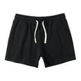 thumbnail image 4 of Fesfesfes Mens Shorts Solid Color Three-point Pants Sports Elastic Mid-waist Shorts, 4 of 6