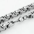 thumbnail image 3 of QQTDFG 5/6/8mm Silver Gold Black 316L Stainless Steel Byzantine Box Chain Mens Necklace-Silver-8mm-8inch bracelet, 3 of 6