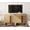 Walnut, variant on Modern Dresser TV Stand for TVs up to 75 Inch, Cruved Entertainment Center, Wood TV Console with Storage for Living Room