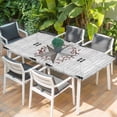 thumbnail image 2 of Texas Star Retro Table Cloths for 5 Foot Rectangle Tables, Vintage White Wooden Berry Patio Waterproof Elastic Fitted Tablecloths, Washable Rectangular Table Cover for Camping, 2 of 8