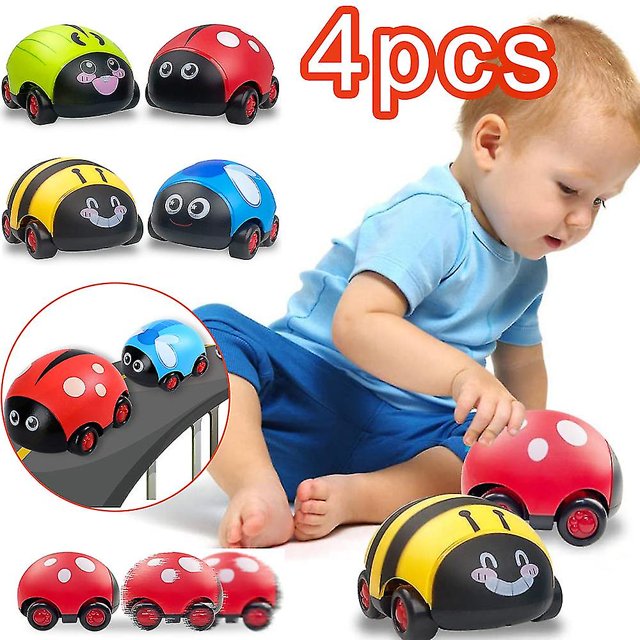 4 unids/set mariquita coches de juguete accionados por fricción empujar y tirar coches juguetes para niños regalos