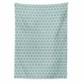 thumbnail image 2 of Seafoam Tablecloth, Ikat Style Motifs Circular Pattern with Dots Inspiration Tribal, Rectangle Satin Table Cover Accent for Dining Room and Kitchen, 60" X 90", Seafoam Sea Green Taupe, by Ambesonne, 2 of 2