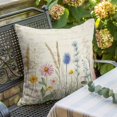 thumbnail image 2 of Spring Floral Pillow Covers 18x18 Inch, Summer Farmhouse Vintage Botanical Linen Pillowcase with Invisible Zipper, Decorative Throw Pillow Covers Cushion Case for Couch Sofa Bed Living Room, 2 of 9
