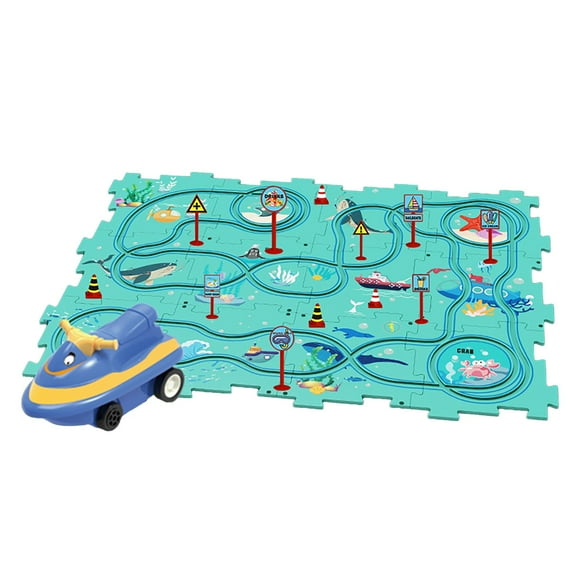 Trackmates Kids Car Track Set Puzzle Racer Kids Car Track Set Nukids Puzzle Racer Car Track Set Slot Car Race Track Sets Children's Educational Puzzle Track Car Kids Arts And Crafts Ages 2-5 Easter
